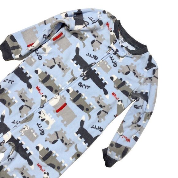 CARTER'S Boy's Fleece Footed One Piece PJ's Baby Blue Puppy Print - Picture 2 of 3